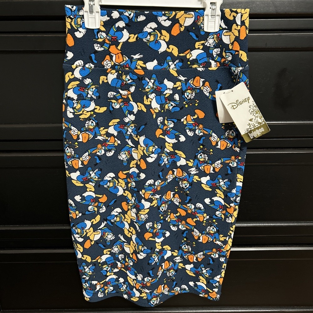 BRAND NEW NWT DISNEY DONALD DUCK LuLaRoe Cassie Pencil Skirt Sz‎ XS Stretchy